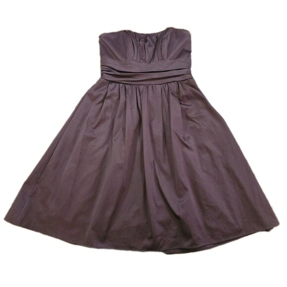 Davids Bridal Plum Strapless A Line Dress Womens Size 4 Sweetheart Wedding Guest - Picture 11 of 12